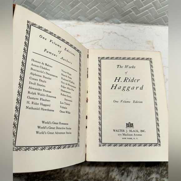 The Works of H. Rider Haggard Walter J. Black Publisher Leather hide Book 1928 G - Picture 2 of 7